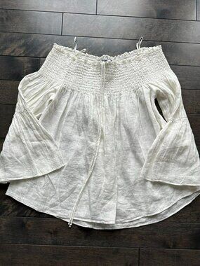 Zara Linen Off Shoulder Linen Top